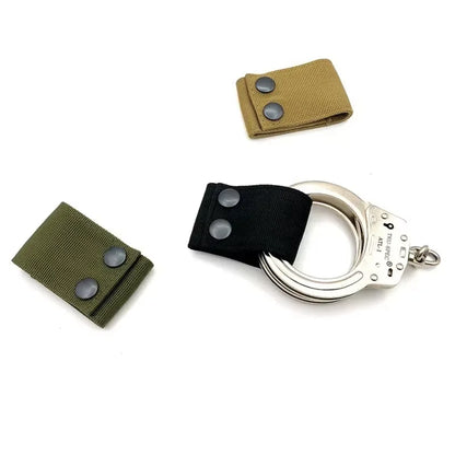 Tactical Handcuff Strap Holder Case Heavy Duty Nylon Double Snap Slide-On fits 2" Duty Belts, Hunting Handcuff Holster