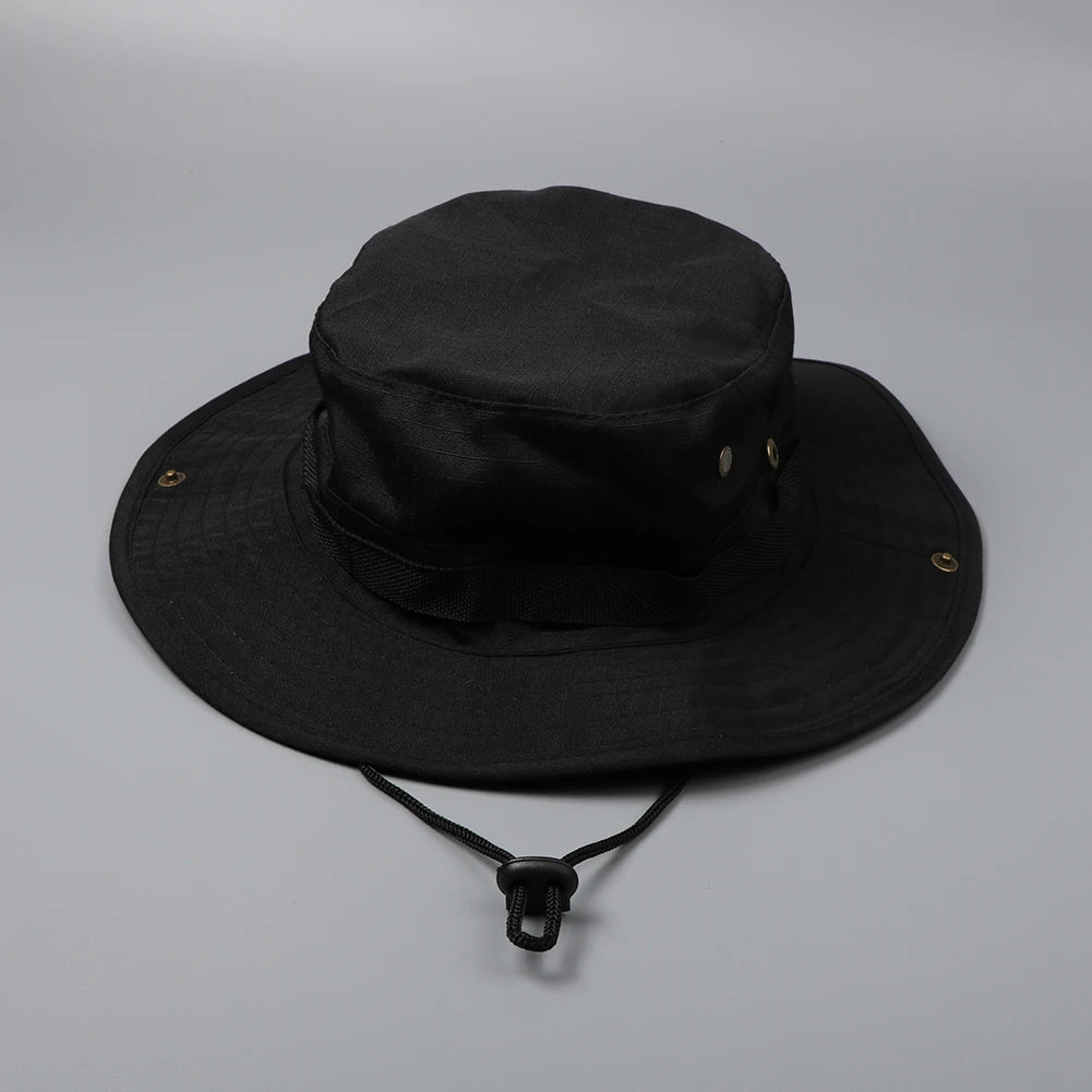 Camouflage Tactical Boonie Hats Camping Climbing Bucket Sniper Hat Men Outdoor Fishing Hiking Cap Sun Protective Boonie Caps