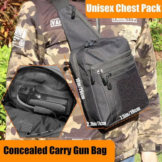 New Tactical Chest Bag Pistol Holster Concealed Gun Carry Pouch Crossbody EDC Pack Convertible Backpack For Hunting Camping