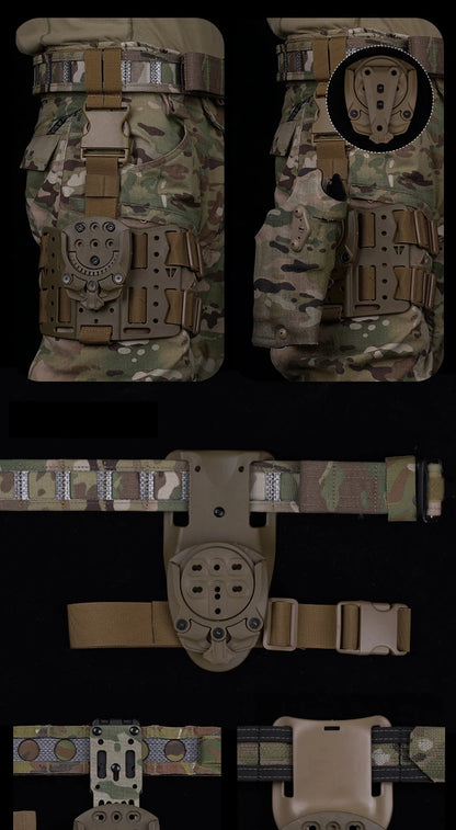 Tactical Drop Leg Platform 360 Degree Leg Strap Hunting Gun Holster Thigh Holster Modular Holster Adapter for G17/19 M9 PX4
