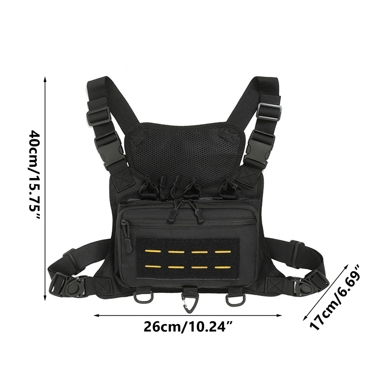 Tactical Vest Chest Bag Triple Magazine Pouch Molle Anti Theft EDC Chest Rig Bag Hunting Camping Hiking Cycling Run Men Women