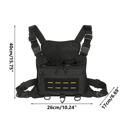 Tactical Vest Chest Bag Triple Magazine Pouch Molle Anti Theft EDC Chest Rig Bag Hunting Camping Hiking Cycling Run Men Women