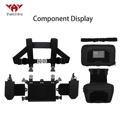 YAKEDA Outdoor Equipment Chest Hanging Bellyband Laser MOLLE Mounting Multi functional Chest Hanging