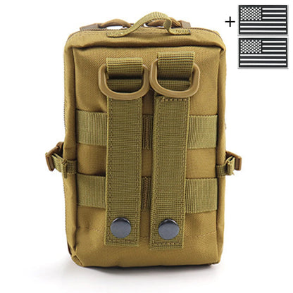 MOLLE accessory waist bag, suitable for crossbody and handheld storage, equipped with buckle straps and layered design