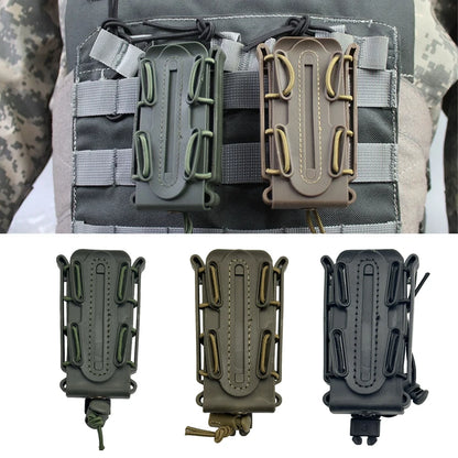 Hunting 9mm Magazine Pouch Molle Scorpion Fast Mag Quick Release AR15 Mag Holster Case Box with Molle Waist Belt Clip