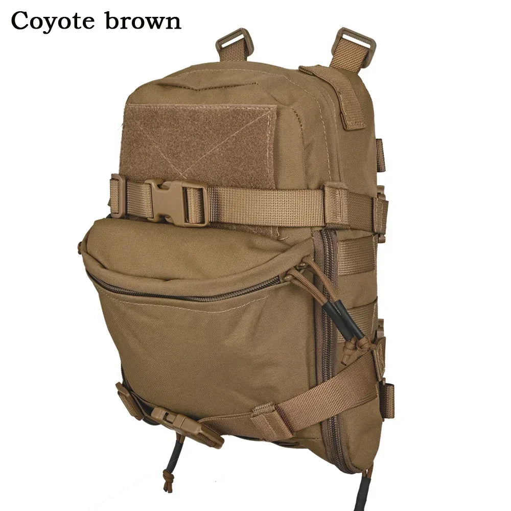 Tactical Hydration Backpack Combat Training Assault Molle Bag Outdoor Hunting Vest Back Plate Carrier Water Bag 1PC
