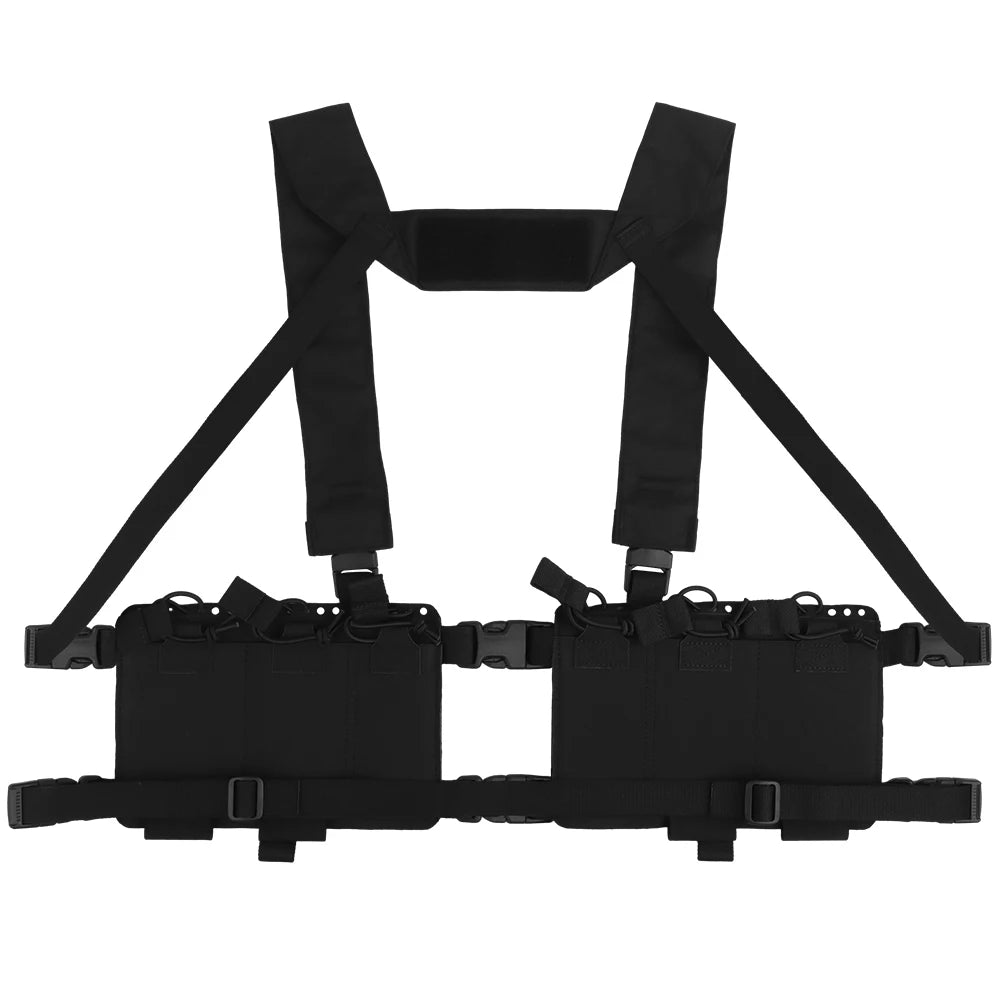 Tactical Alpha Chest Rig Split Chassis MOLLE Double-sided Plate Hunting Vest Expand Shooting Airsoft Magazine Bag Carrying Gear
