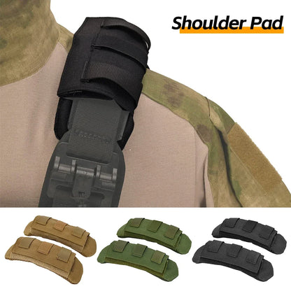 2pcs Vest Shoulder Strap Pad Comfort Cushion Nylon Mesh Protect Pads Tactical Molle For Hiking Backpack Accessories