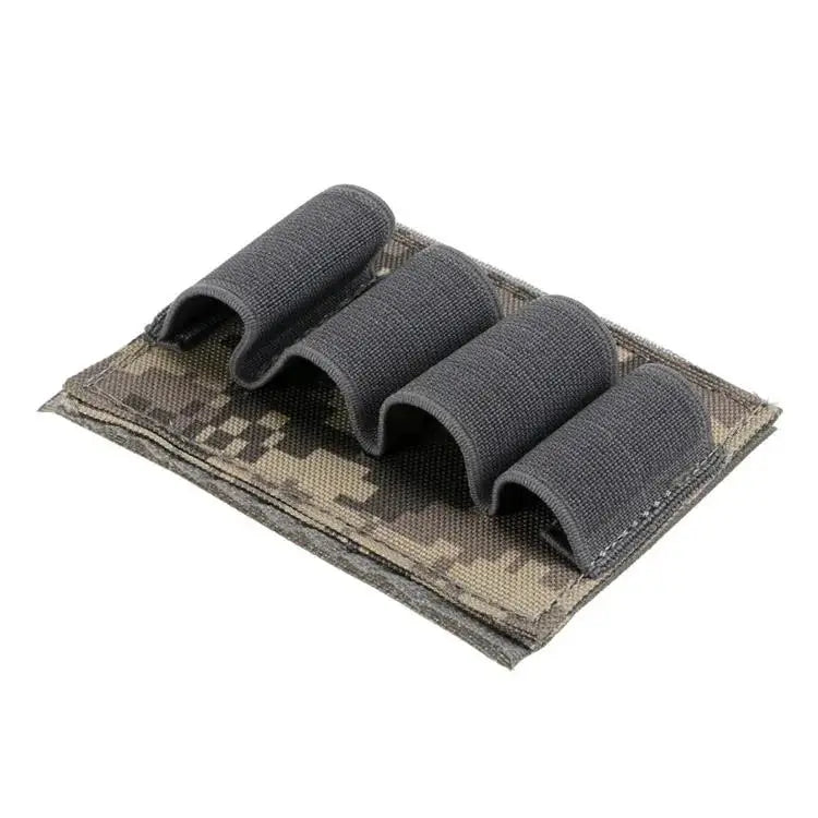 4 Rounds Shotgun Buttstock Ammo Pouch Shell Holder Bullet with Magic Tape Back Cartridge Carrier Hunting Gun Accessory