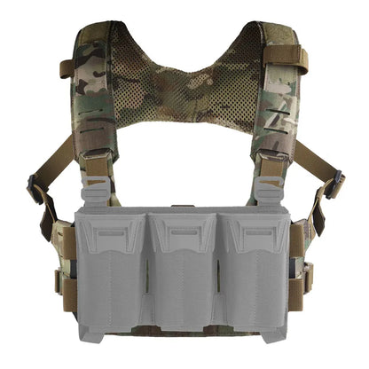 Tactical Modular Chest Rig Camo Style Scalable Design HX Harness Molle Front Panel for Outdoor Hunting Airsoft Training Gear