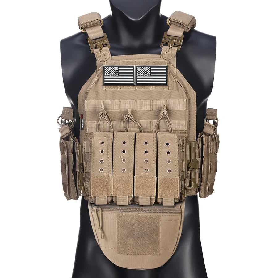 MOLLE system expansion vest hidden triple pocket multi zone pocket Magic Sticky design