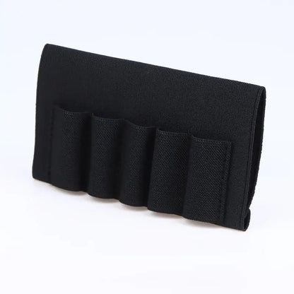 Durable 5-Round Buttstock Shell Holder Pouch Elastic Anti-Slip for 12GA 20GA Shotguns