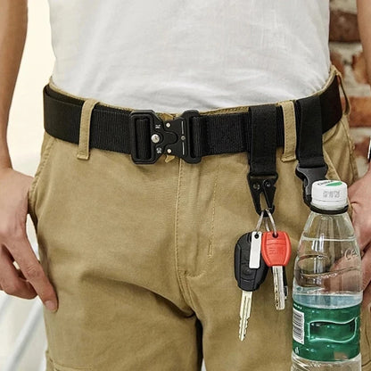 Men's Hunting Belt Quick Release Alloy Buckle Outdoor Sports Hiking Camping Belt Durable Waist Belt for Adventure Activities