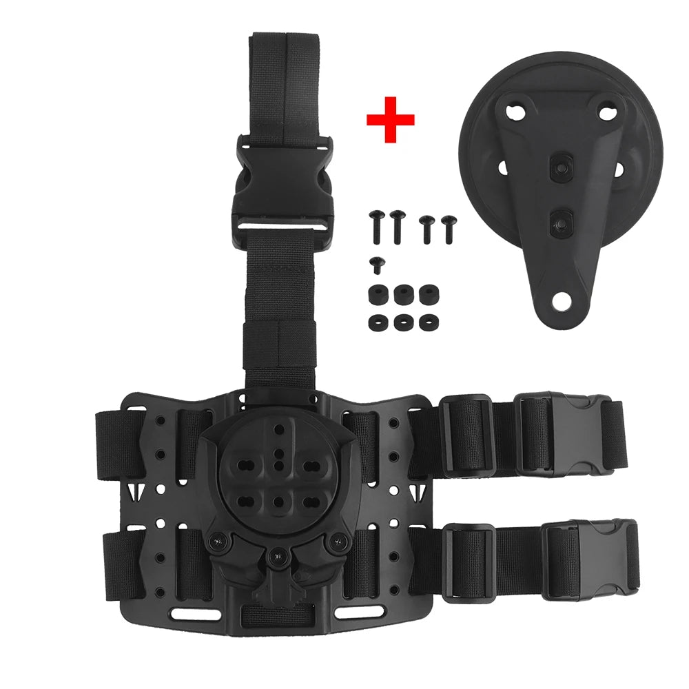 Tactical Drop Leg Platform 360 Degree Leg Strap Hunting Gun Holster Thigh Holster Modular Holster Adapter for G17/19 M9 PX4
