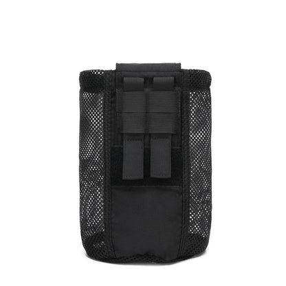Tactical Molle Mesh Dump Pouch, Lightweight Compact Drawstring Foldable Recovery Mag Tool Pack, EDC Drop Storage Belt Bag