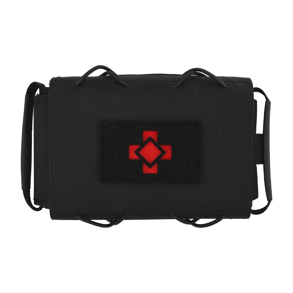 SINAIRSOFT Tactical Molle Ifak Pouch 500D Nylon Water-Resistant Medical First Aid Pouch with Red Cross Patch for Vest Backpack
