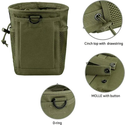 OPHIDIANTAC Molle Dump Pouch,Hunting Magazine Recovery Pouch Drastring Ammo Bag Belt Waist Fanny Pack Adjustable Holster Bag