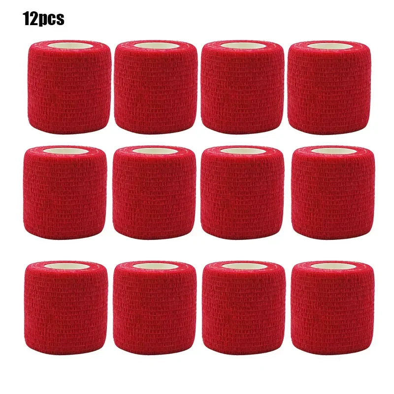 1/3/6/20PCS Sports Self Adhesive Bandages Anti-slip Red Elasticn Athletic Nonwove Waterproof Elastic  Wrist Ankle Bandages