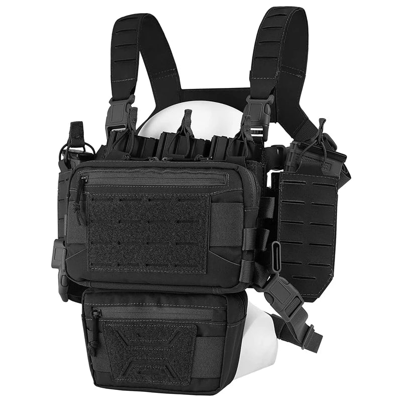 VOTAGOO Chest Equipment - Tactical Chest Equipment, Molle Modular Micro Combat Chest Equipment Adjustable and Detachable