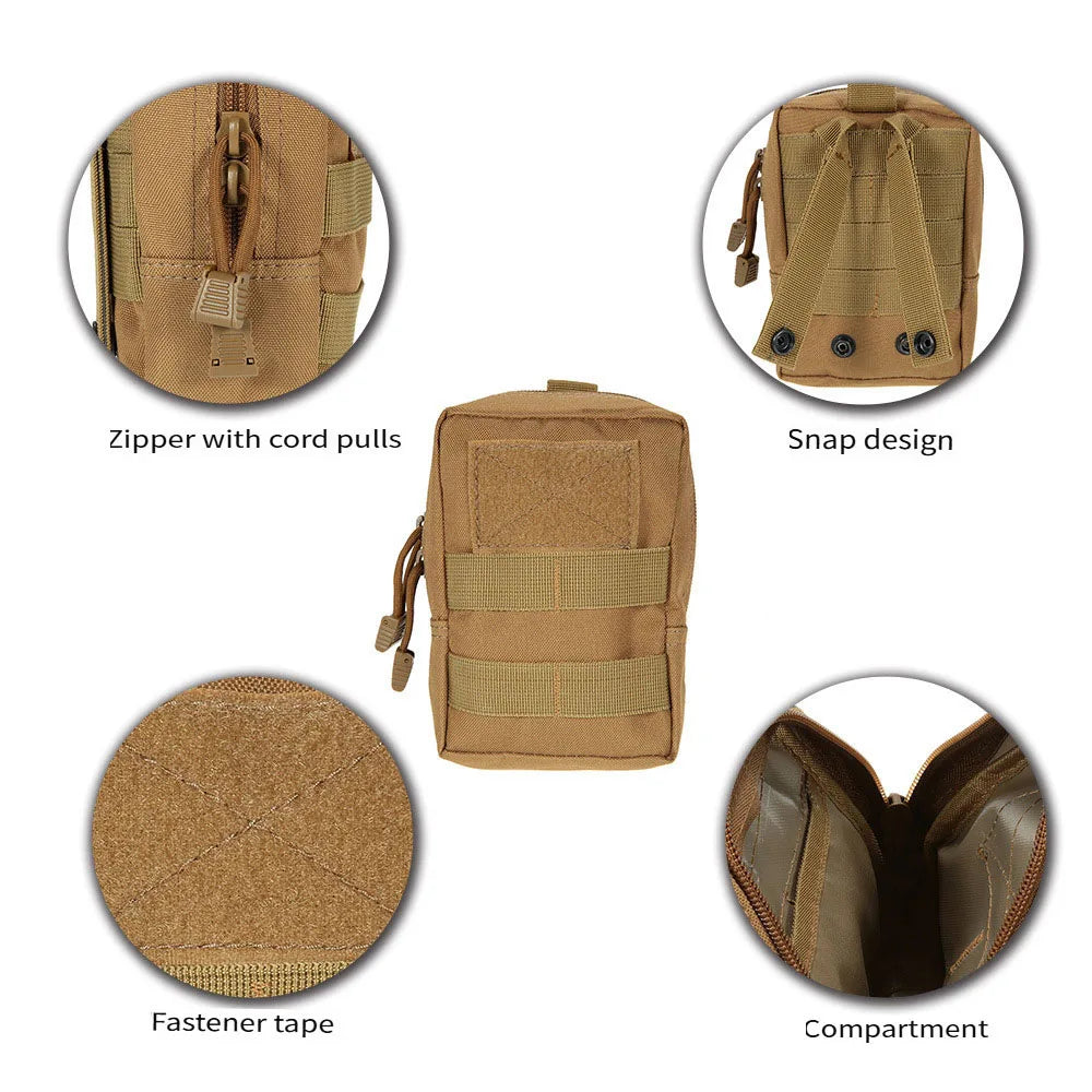 Outdoor Mini Medical Molle Waist Bag Tactical Pouch Camping Hunting Coin Pouch Belt Pouch Survival Tool First Aid Storage Pack