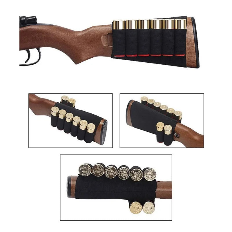 Cartridge 8 Rounds Ammunition Elastic Nylon Tactical 8 Shells Rifle Buttstock Holder 12/20 Gauge Ammo Carrier Hunting Accessorie