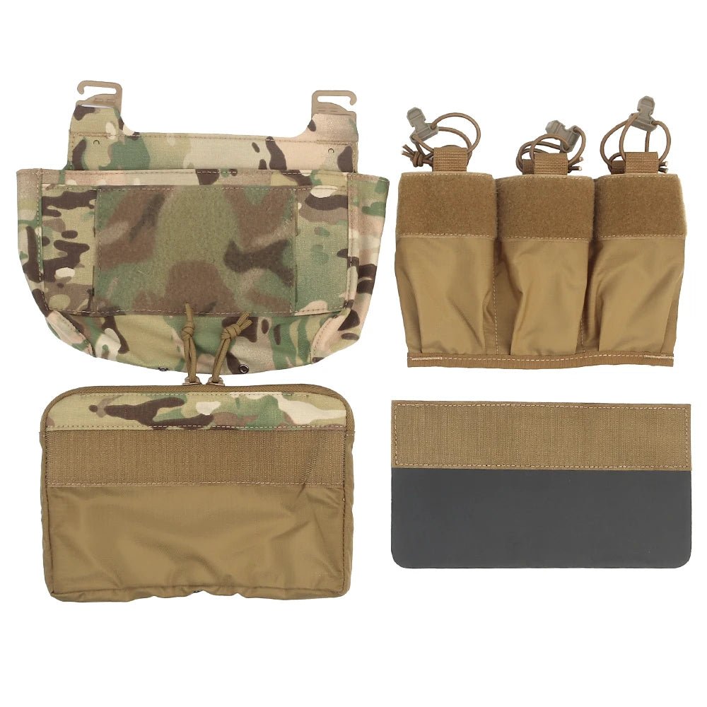 Tactical DOPE Front Flap G-hook Double Stack Abdominal Fanny Pack Triple Magazine Insert Pouch Kangaroo FCPC FCSK Carrier Vest