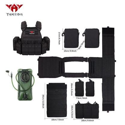 YAKEDAMOLLE Modular Hunting Tank Top, Comes with 2L Soft Water Bag, Adjustable Shoulder Strap with Multiple Device Bags