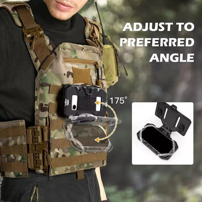 Vest Phone Holder Carrier For Molle Navigation Phone Board Quick Access Folding Holder Mount Tactical Vest Chest Bracket