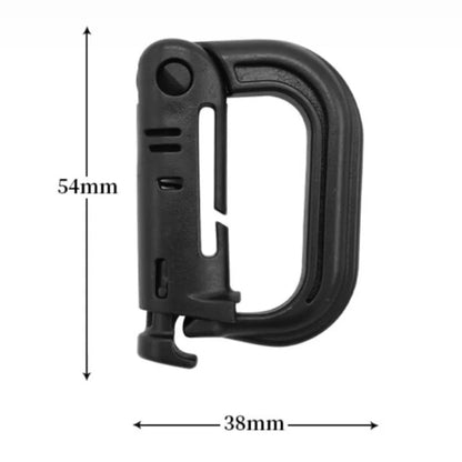 10PCS Plastic Shackle Carabiner D-Ring Clip Molle Webbing Backpack Buckle Snap Lock for Outdoor Hiking Camping Multi Gear