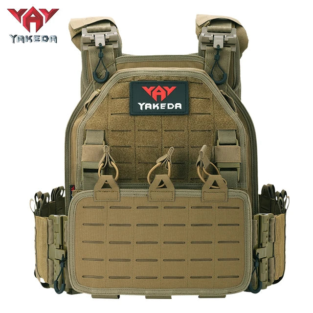 YAKEDA 6094 Plate Carrier Tactical Vest MOLLE Tactical Vest Outdoor Training Jacket 1000D Waterproof Wear Resistant