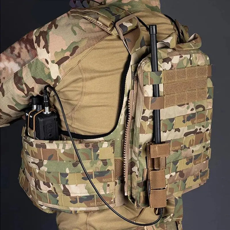 Tactical Radio Antenna Relocation Cable Molle Pouch Modular Vest Strap Bag Holder PRC152/148 MBITR UV-13 PRO Plus Walkie Talkie
