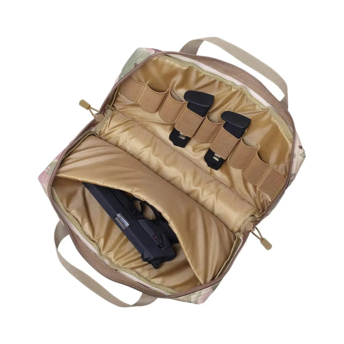 Tactical Storage Handbag Portable Universal Pistol Case with Magazine Pouch Outdoor Hunting Sundries Carry Bag for Shooting Gear
