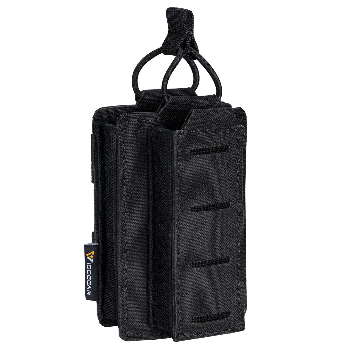 IDOGEAR Tactical LSR 9mm 556 Mag Pouch Double Mag Carrier Single MOLLE Pouch Laser Cut Open Top 3569