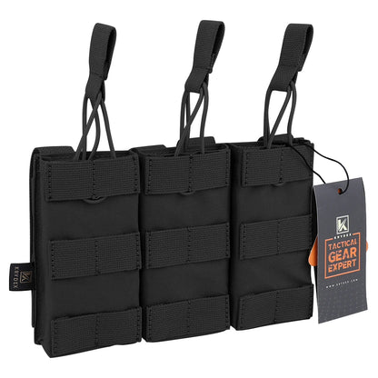 KRYDEX Tactical 5.56 MOLLE Magazines Pouch Triple Open-Top Mag Pouch for M4 M16 AR 15 Hunting Accessories