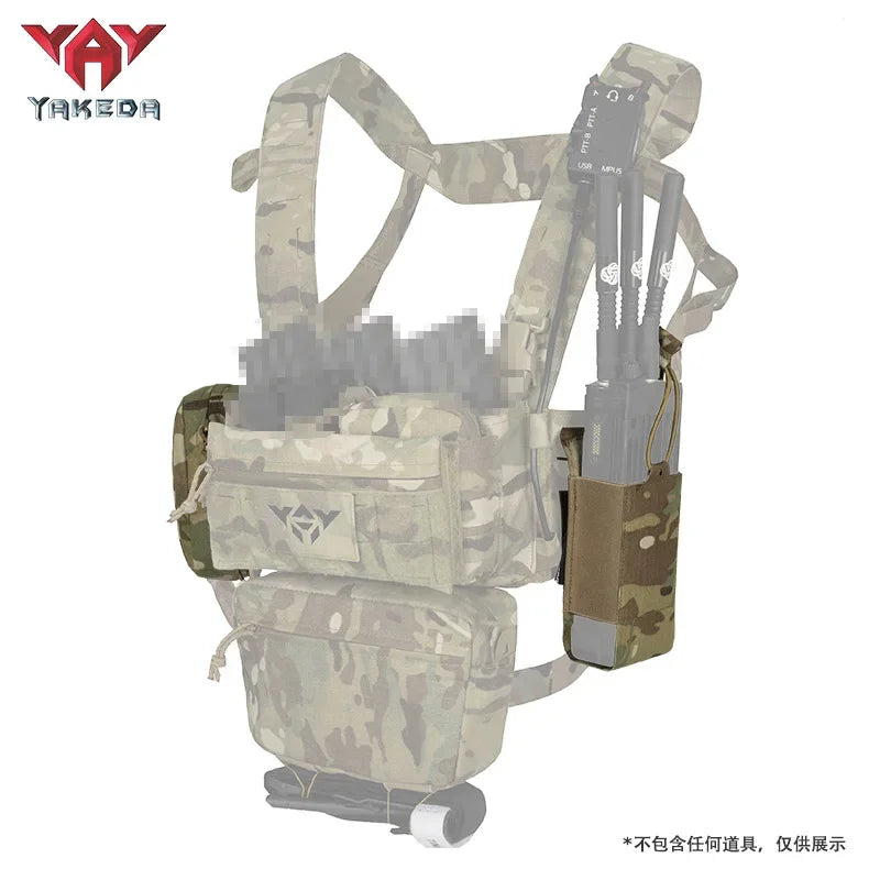 YAKEDA Lightweight Chest Rig Molle Tactical Vest Belly Bib Pocket 500D Quick Release Outdoor CS Training Combat Military Gear