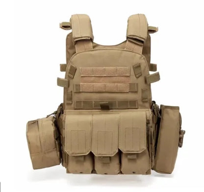 Men Tactical Bag 6094 Vest Molle Bag 600D Nylon CS Combat Tank Top Shooting Expansion Game Air Gun Sports Belt 3 Magazine Bags