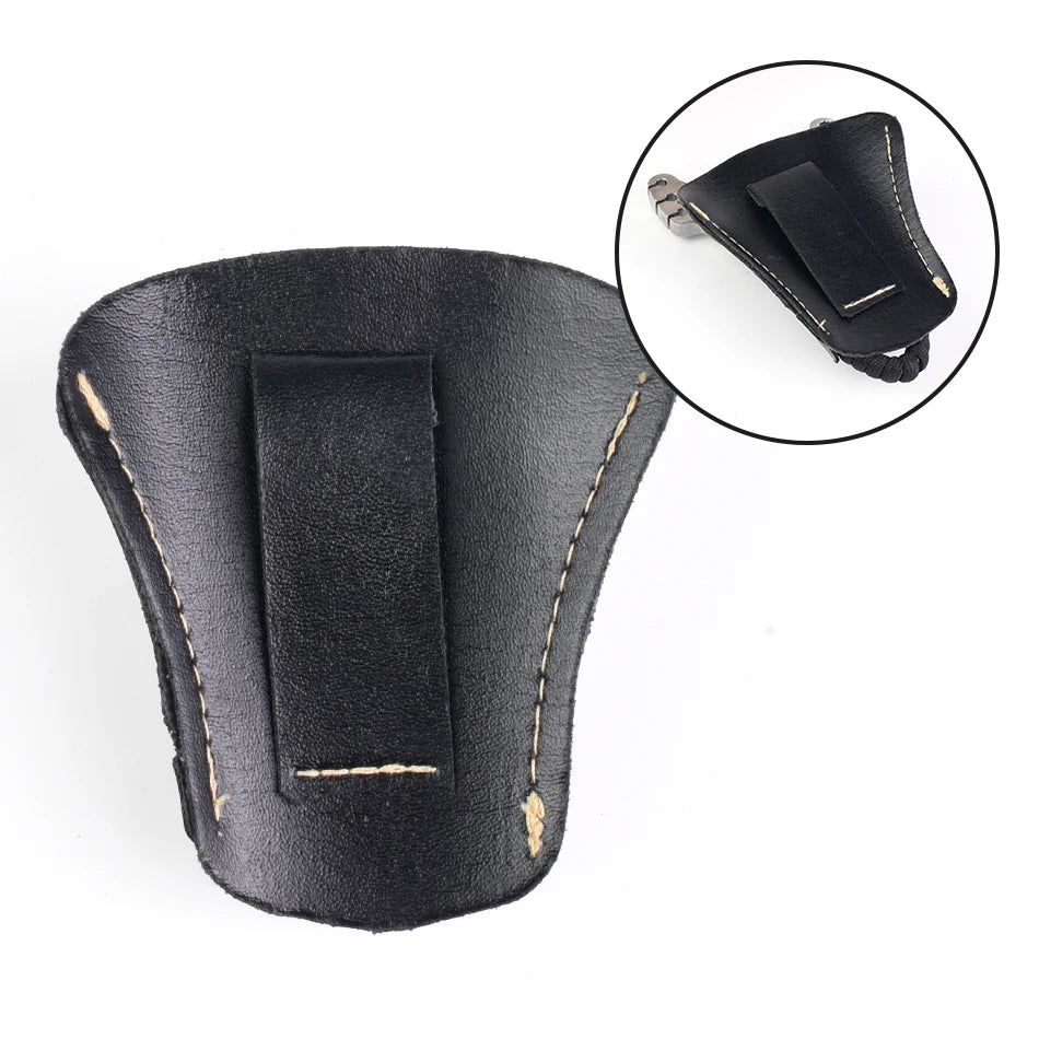1 outdoor slingshot bag - durable PVC leather textured waist bag, suitable for hunting and fishing, slingshot accessories