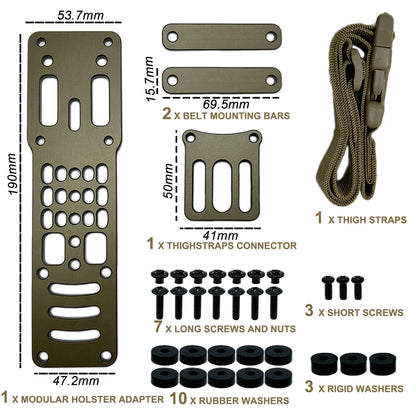 Tactical Drop Leg Carry Platform Metal Modular Adjustable Pistol Holster Adapter Compatible QLS Airsoft Adapter Accessories