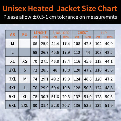 Electric Heated Vest 21 Heating Areas Full Body Warm USB Power Bank 3 Levels Windproof  Winter Motorcycle Skiing Coat Men Women