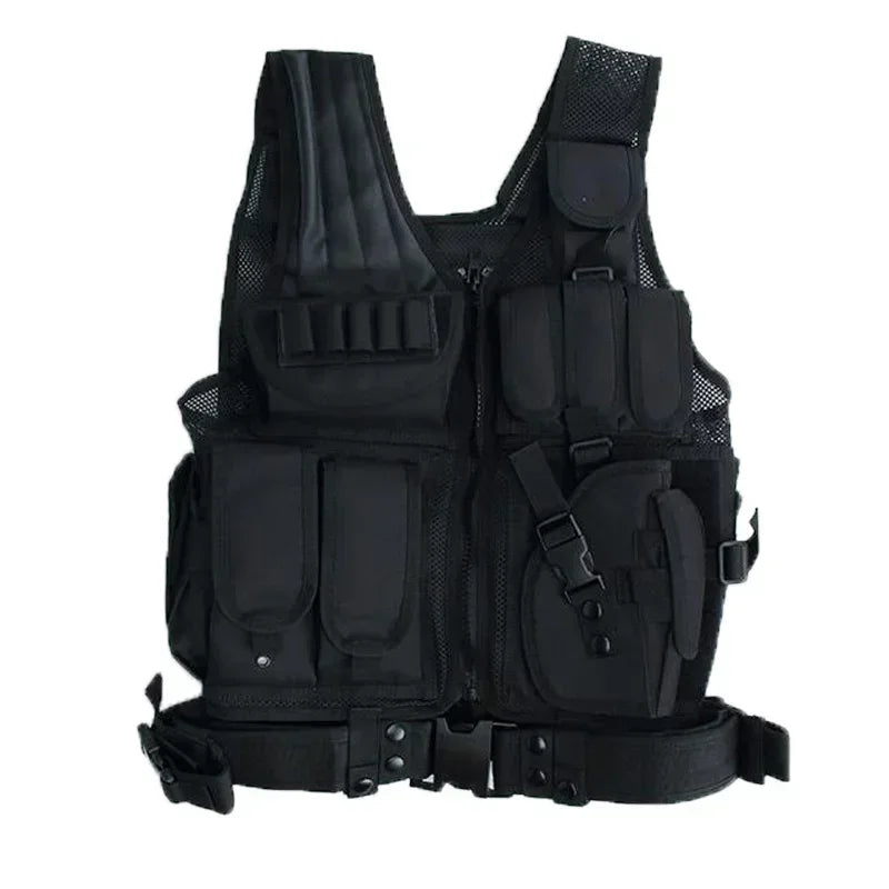 Multicam Green Multi-Pocket Swat Tactical Vest Combat Body Armor Vests Security Hunting Outdoor CS Game Airsoft Training Jacket