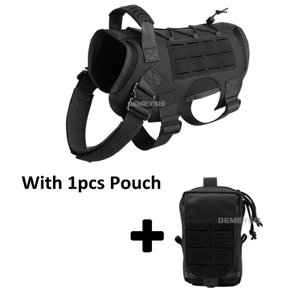 Tactical Dog Vest Hunting Shooting Cs  Fan Service Nylon Pet Vests Airsoft Training Molle Dogs Harness