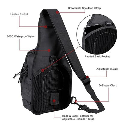 Men's Tactical Shoulder Bag Outdoor Mountaineering Hiking Camping Sports Travel Hunting Multi-Compartment Equipment Pouch