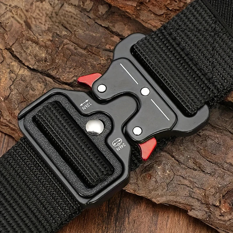 2026 Men Belt Outdoor Hunting Outdoor Work Training Belt Woven Belt Canvas Multi Function Belt Denim Belt