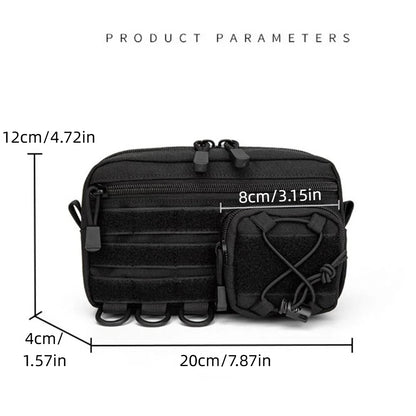 MOLLE Horizontal Tactical Admin Pouch Front Drawstring Pocket EMT Utility EDC Organizer Bag Outdoor Waist Carry Pouch