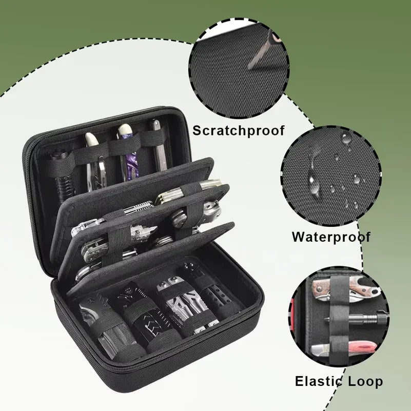 Tactical Knife Storage Bag 24 Knives Display Case Pocket Knives Collection Box Folding Knife Organizer Pouch EDC Tool Pouch