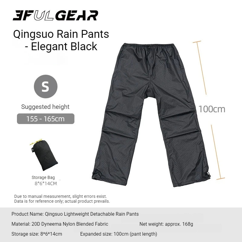 3F UL GEAR Lightweight Split Raincoat with Hooded Outdoor Rain Pants Hiking Sleeve Style Poncho Waterproof Women/Men 15D Nylon