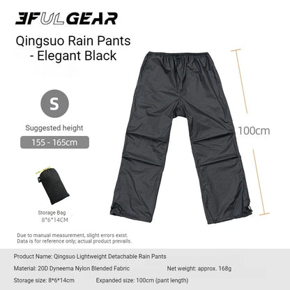 3F UL GEAR Lightweight Split Raincoat with Hooded Outdoor Rain Pants Hiking Sleeve Style Poncho Waterproof Women/Men 15D Nylon