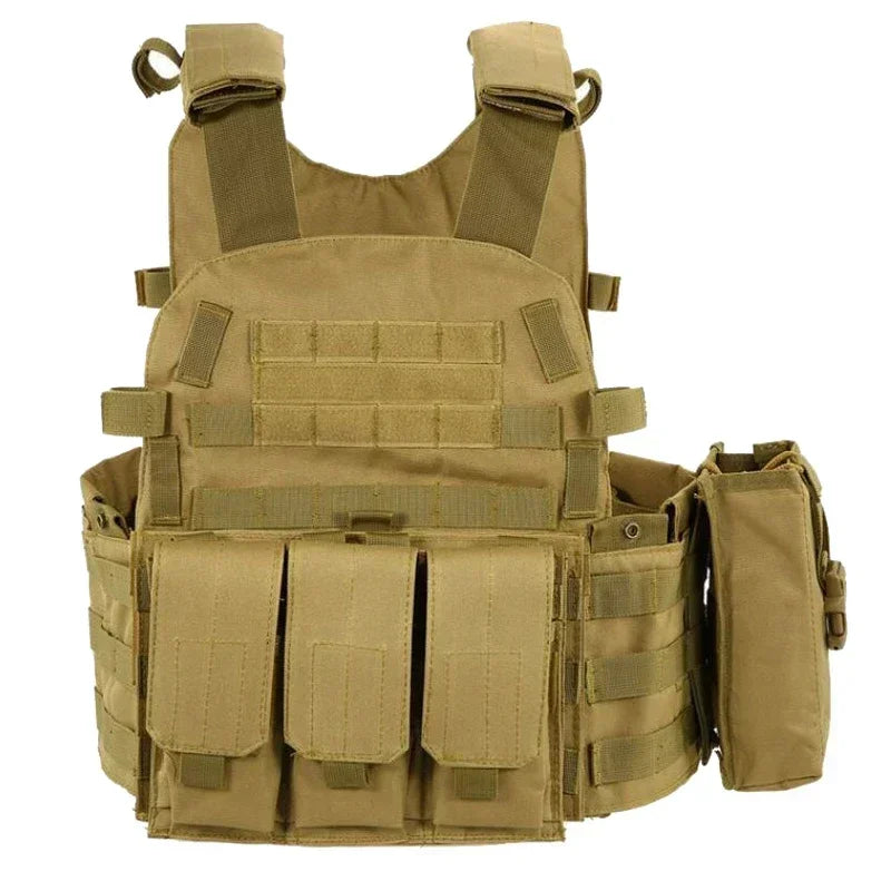 Nylon Tactical Vest Body Armor Hunting Carrier Airsoft Accessories CS Combat MOLLE Camo Military Army Vest for Outdoor Hunting