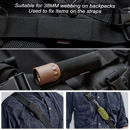 2pcs Belt Sleeve Elastic Loop EDC Belt Organizer Concealed Tool Holder Flashlight Holder Tactical Hunting Accessories