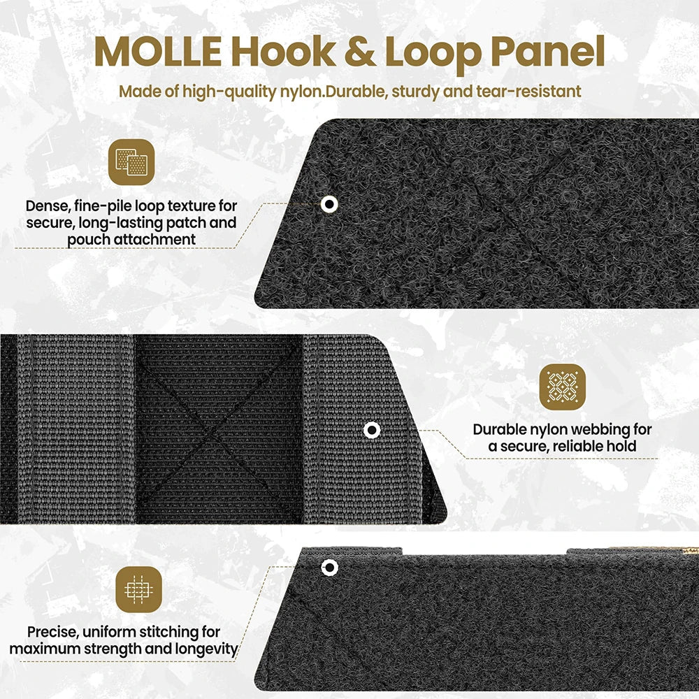 2Pcs Molle Patch Panel Tactical Hook & Loop Adapter Panel Morale Patch Board for Molle Accessories Plate Vest Carrier Backpack